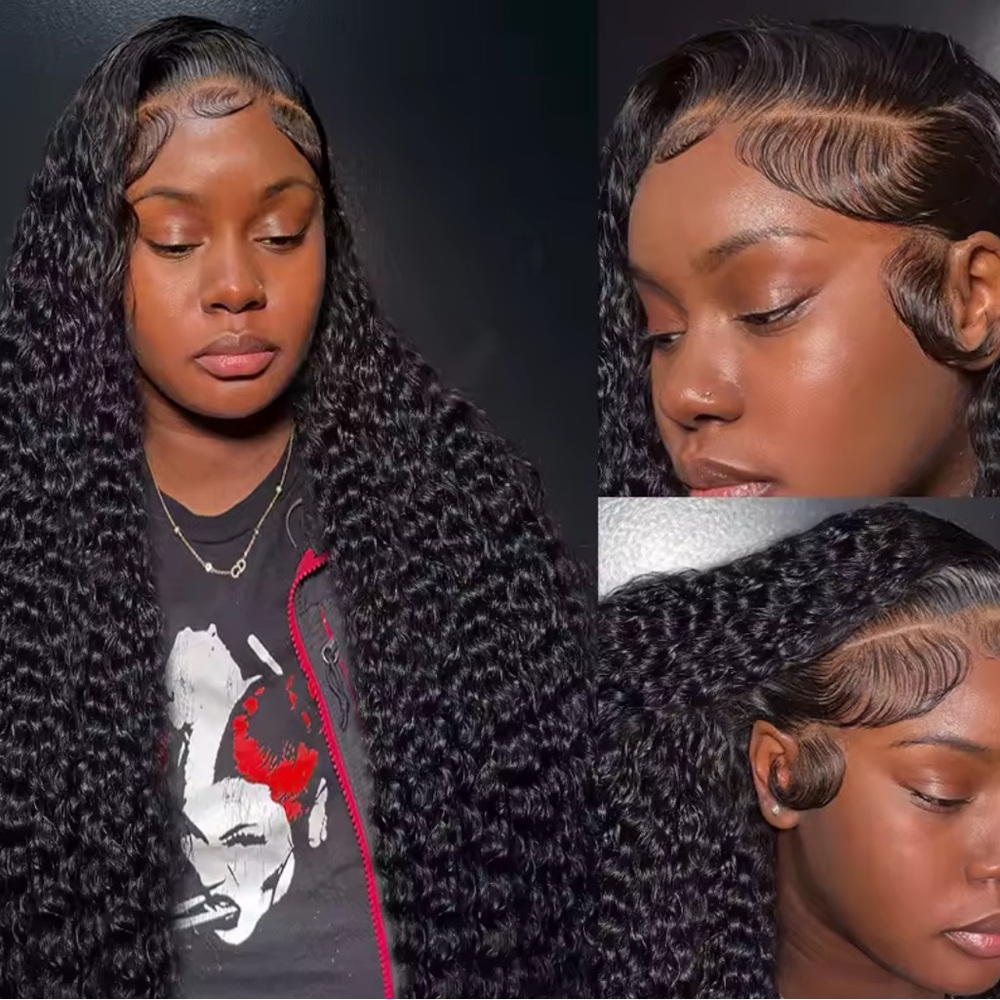 32in Human Hair Invisible Lace Kinky Curly Wig